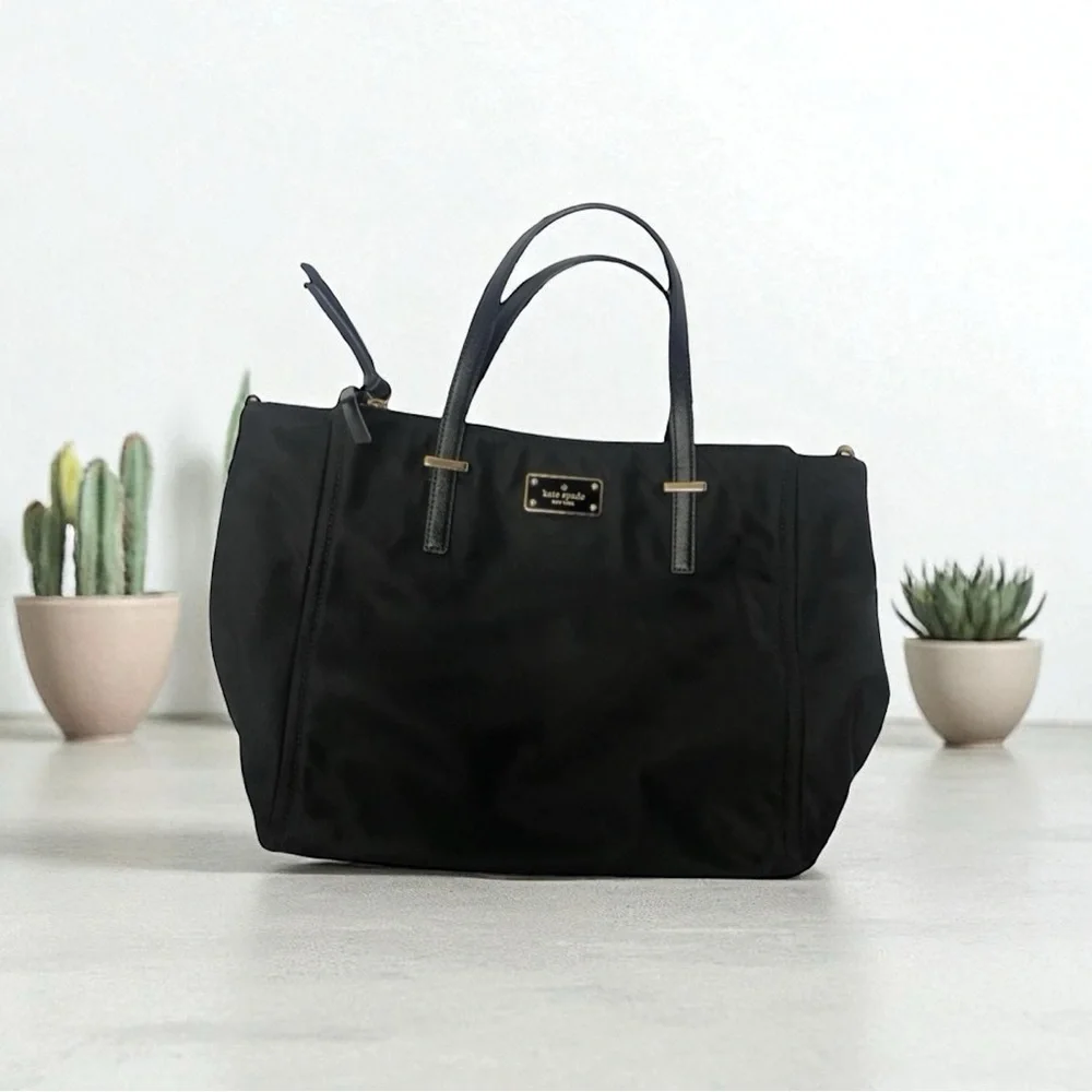 Kate Spade‎ New York Storybook Stevie Nylon Tote Bag – Black (WKRU3527)